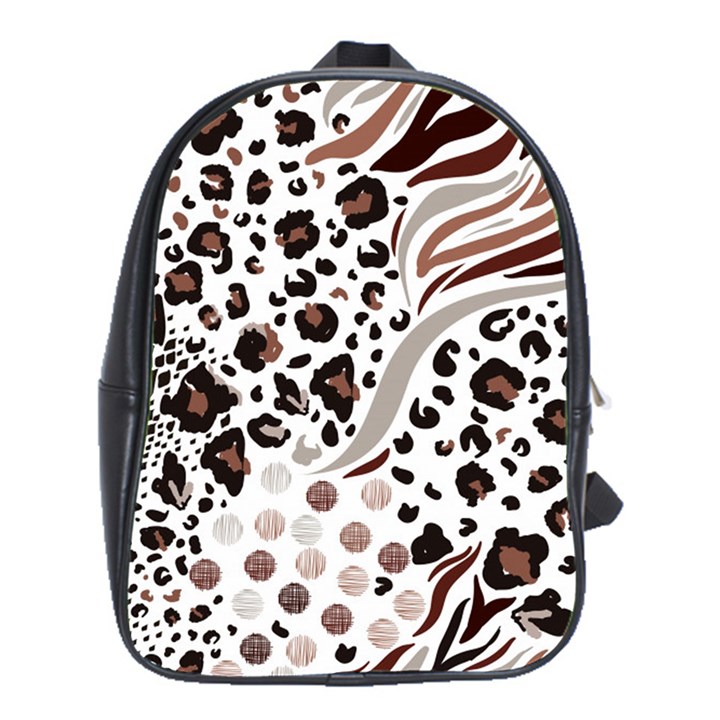 Mix-animal-skin-prints-seamless-pattern-vector School Bag (XL)