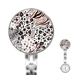 Mix-animal-skin-prints-seamless-pattern-vector Stainless Steel Nurses Watch by uniart180623