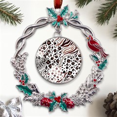 Mix-animal-skin-prints-seamless-pattern-vector Metal X mas Wreath Holly Leaf Ornament