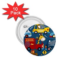 Seamless-pattern-vehicles-cartoon-with-funny-drivers 1 75  Buttons (10 Pack)