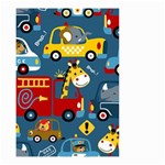 Seamless-pattern-vehicles-cartoon-with-funny-drivers Small Garden Flag (Two Sides) Front