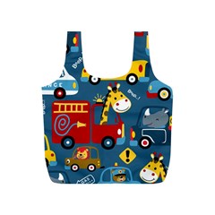 Seamless-pattern-vehicles-cartoon-with-funny-drivers Full Print Recycle Bag (s) by uniart180623