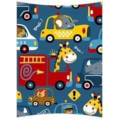 Seamless-pattern-vehicles-cartoon-with-funny-drivers Back Support Cushion by uniart180623