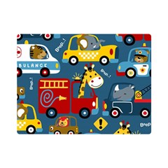 Seamless-pattern-vehicles-cartoon-with-funny-drivers Premium Plush Fleece Blanket (mini)