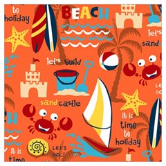 Seamless-pattern-vector-beach-holiday-theme-set Lightweight Scarf  by uniart180623