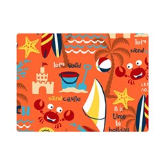 Seamless-pattern-vector-beach-holiday-theme-set Premium Plush Fleece Blanket (mini) by uniart180623