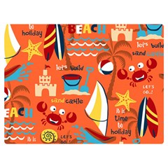 Seamless-pattern-vector-beach-holiday-theme-set Premium Plush Fleece Blanket (extra Small) by uniart180623