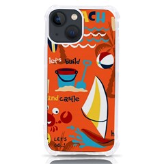 Seamless-pattern-vector-beach-holiday-theme-set Iphone 13 Mini Tpu Uv Print Case by uniart180623