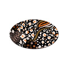 Trendy-mix-animal-skin-prints Sticker (oval) by uniart180623