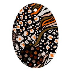 Trendy-mix-animal-skin-prints Oval Ornament (two Sides) by uniart180623