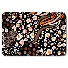 Trendy-mix-animal-skin-prints Large Doormat by uniart180623