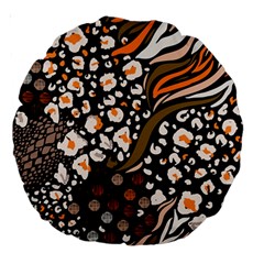 Trendy-mix-animal-skin-prints Large 18  Premium Round Cushions by uniart180623