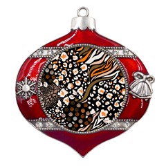 Trendy-mix-animal-skin-prints Metal Snowflake And Bell Red Ornament