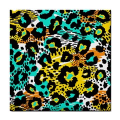 Seamless-leopard-wild-pattern-animal-print Tile Coaster by uniart180623