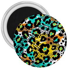 Seamless-leopard-wild-pattern-animal-print 3  Magnets by uniart180623