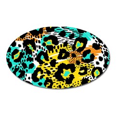 Seamless-leopard-wild-pattern-animal-print Oval Magnet by uniart180623