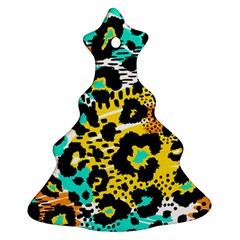 Seamless-leopard-wild-pattern-animal-print Christmas Tree Ornament (two Sides) by uniart180623