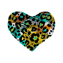 Seamless-leopard-wild-pattern-animal-print Standard 16  Premium Flano Heart Shape Cushions by uniart180623