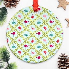 Birds-pattern-background Ornament (round) by uniart180623