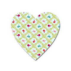 Birds-pattern-background Heart Magnet by uniart180623