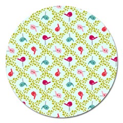 Birds-pattern-background Magnet 5  (round) by uniart180623