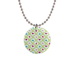 Birds-pattern-background 1  Button Necklace by uniart180623