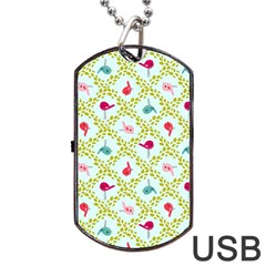 Birds-pattern-background Dog Tag Usb Flash (two Sides) by uniart180623