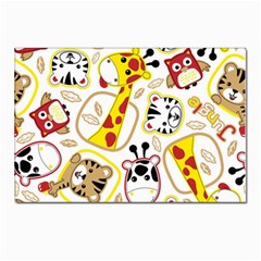 Vector-seamless-pattern-nice-animals-cartoon Postcard 4 x 6  (pkg Of 10) by uniart180623