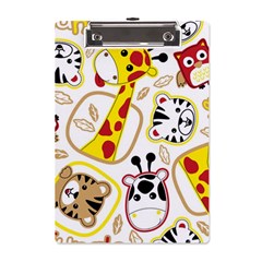 Vector-seamless-pattern-nice-animals-cartoon A5 Acrylic Clipboard by uniart180623