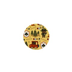 Seamless-pattern-funny-ranger-cartoon 1  Mini Buttons by uniart180623