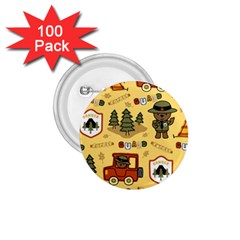 Seamless-pattern-funny-ranger-cartoon 1 75  Buttons (100 Pack)  by uniart180623