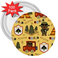 Seamless-pattern-funny-ranger-cartoon 3  Buttons (100 Pack)  by uniart180623