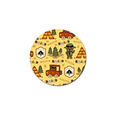 Seamless-pattern-funny-ranger-cartoon Golf Ball Marker by uniart180623