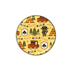 Seamless-pattern-funny-ranger-cartoon Hat Clip Ball Marker (4 Pack) by uniart180623