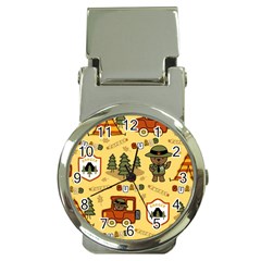 Seamless-pattern-funny-ranger-cartoon Money Clip Watches by uniart180623