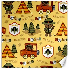 Seamless-pattern-funny-ranger-cartoon Canvas 12  X 12  by uniart180623