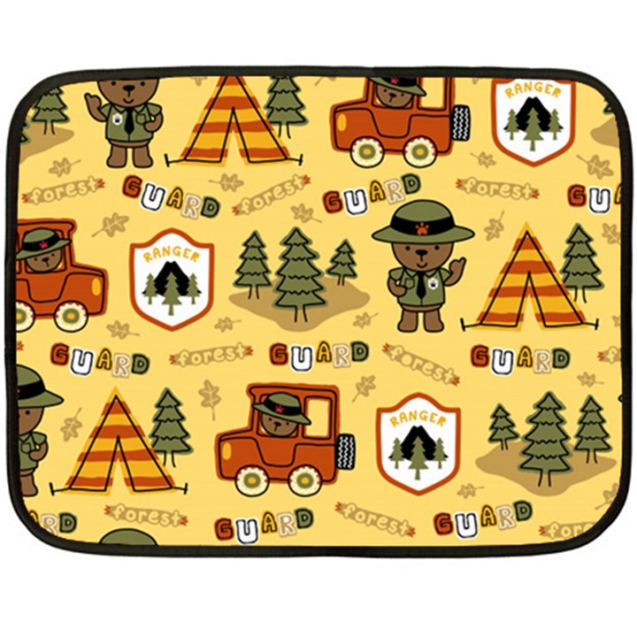 Seamless-pattern-funny-ranger-cartoon Fleece Blanket (Mini)