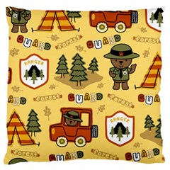 Seamless-pattern-funny-ranger-cartoon Large Cushion Case (one Side) by uniart180623