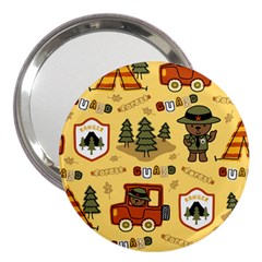 Seamless-pattern-funny-ranger-cartoon 3  Handbag Mirrors by uniart180623