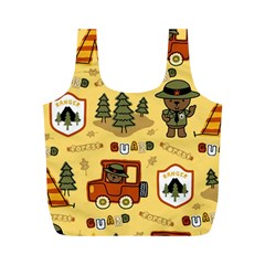 Seamless-pattern-funny-ranger-cartoon Full Print Recycle Bag (m) by uniart180623