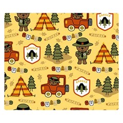 Seamless-pattern-funny-ranger-cartoon Two Sides Premium Plush Fleece Blanket (small) by uniart180623