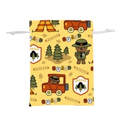 Seamless-pattern-funny-ranger-cartoon Lightweight Drawstring Pouch (l) by uniart180623