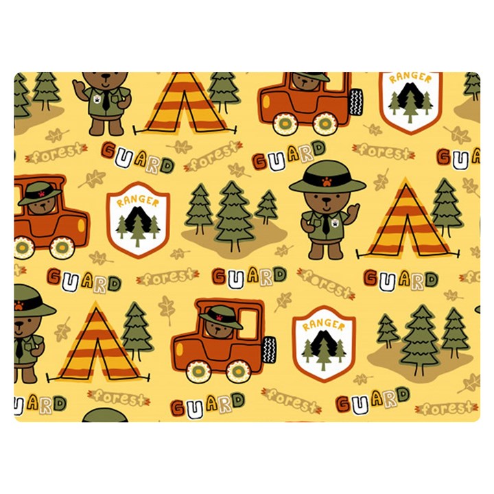 Seamless-pattern-funny-ranger-cartoon Premium Plush Fleece Blanket (Extra Small)