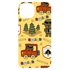 Seamless-pattern-funny-ranger-cartoon Iphone 14 Black Uv Print Case by uniart180623