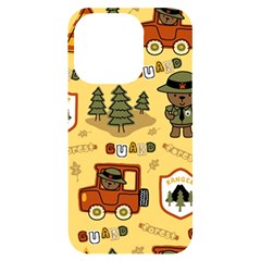 Seamless-pattern-funny-ranger-cartoon Iphone 14 Pro Black Uv Print Case by uniart180623