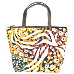 Abstract-geometric-seamless-pattern-with-animal-print Bucket Bag by uniart180623