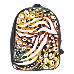 Abstract-geometric-seamless-pattern-with-animal-print School Bag (xl) by uniart180623