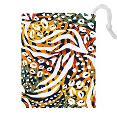 Abstract-geometric-seamless-pattern-with-animal-print Drawstring Pouch (4xl) by uniart180623