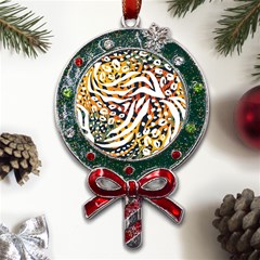 Abstract-geometric-seamless-pattern-with-animal-print Metal X mas Lollipop With Crystal Ornament by uniart180623