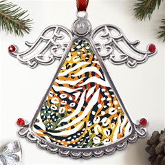 Abstract-geometric-seamless-pattern-with-animal-print Metal Angel With Crystal Ornament